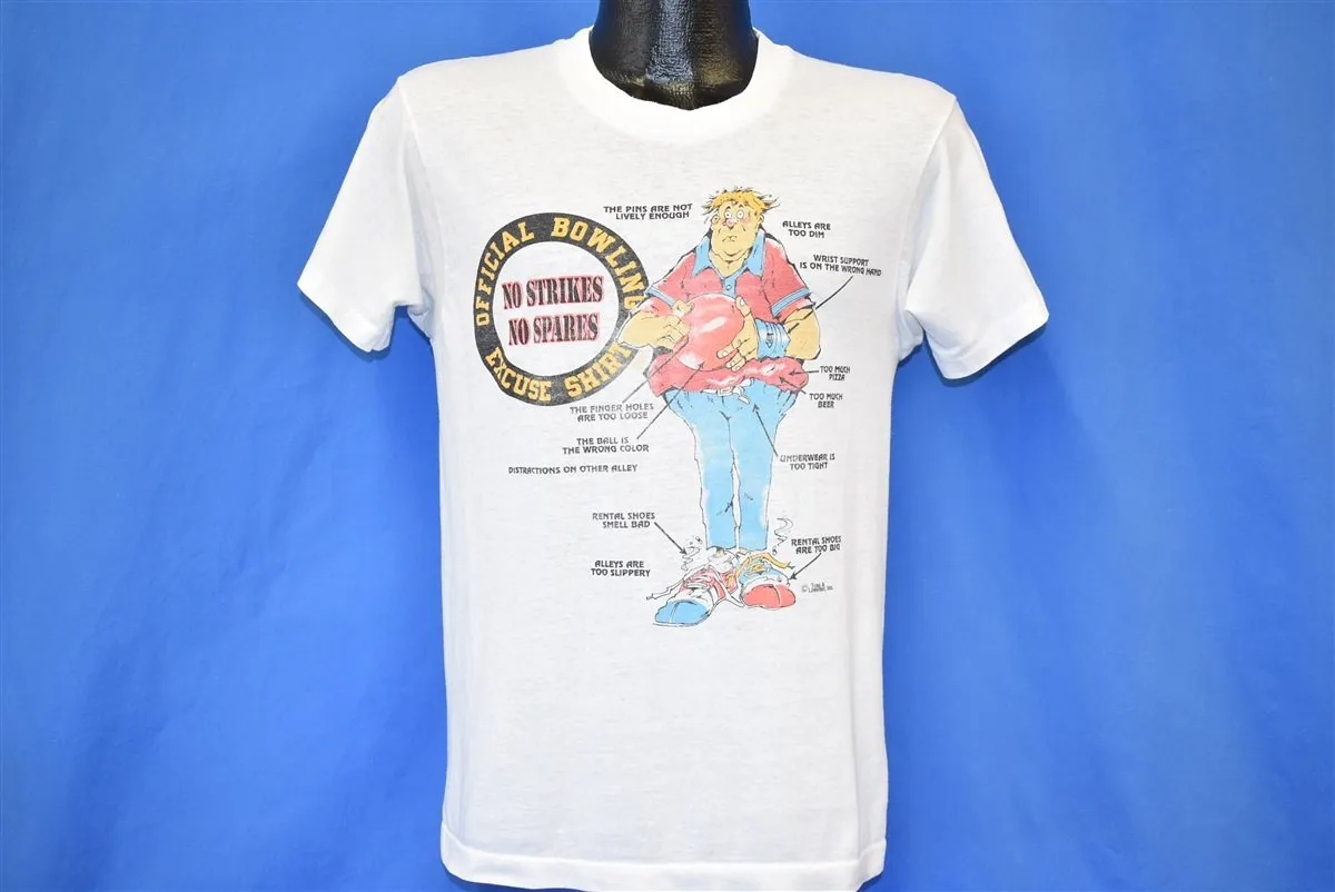 70s Official Bowling Excuse No Strikes No Spares t-shirt Medium