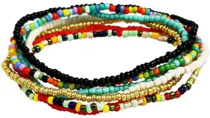 7pcs Boho Handmade Multicolor Elastic Beaded Bracelets