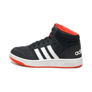 Adidas Hoops 2.0 Mid J High-Top Sneakers Leather Black Colour For Women