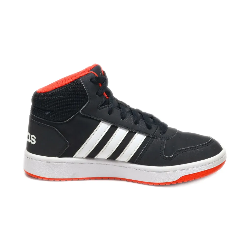 Adidas Hoops 2.0 Mid J High-Top Sneakers Leather Black Colour For Women