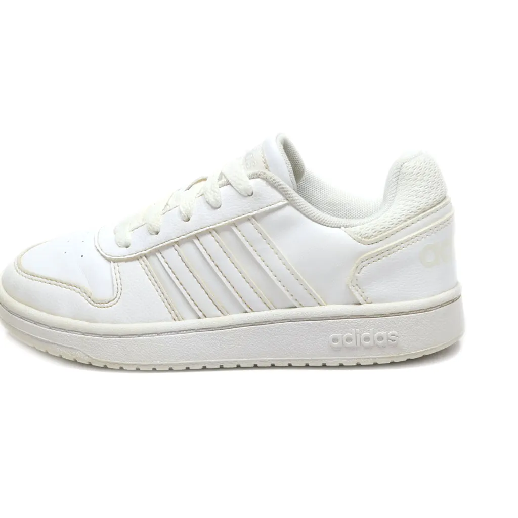 Adidas Hoops 2.0 Sport Shoes Leather White Colour For Kids