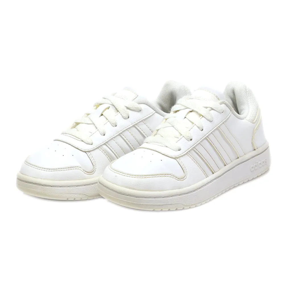 Adidas Hoops 2.0 Sport Shoes Leather White Colour For Kids