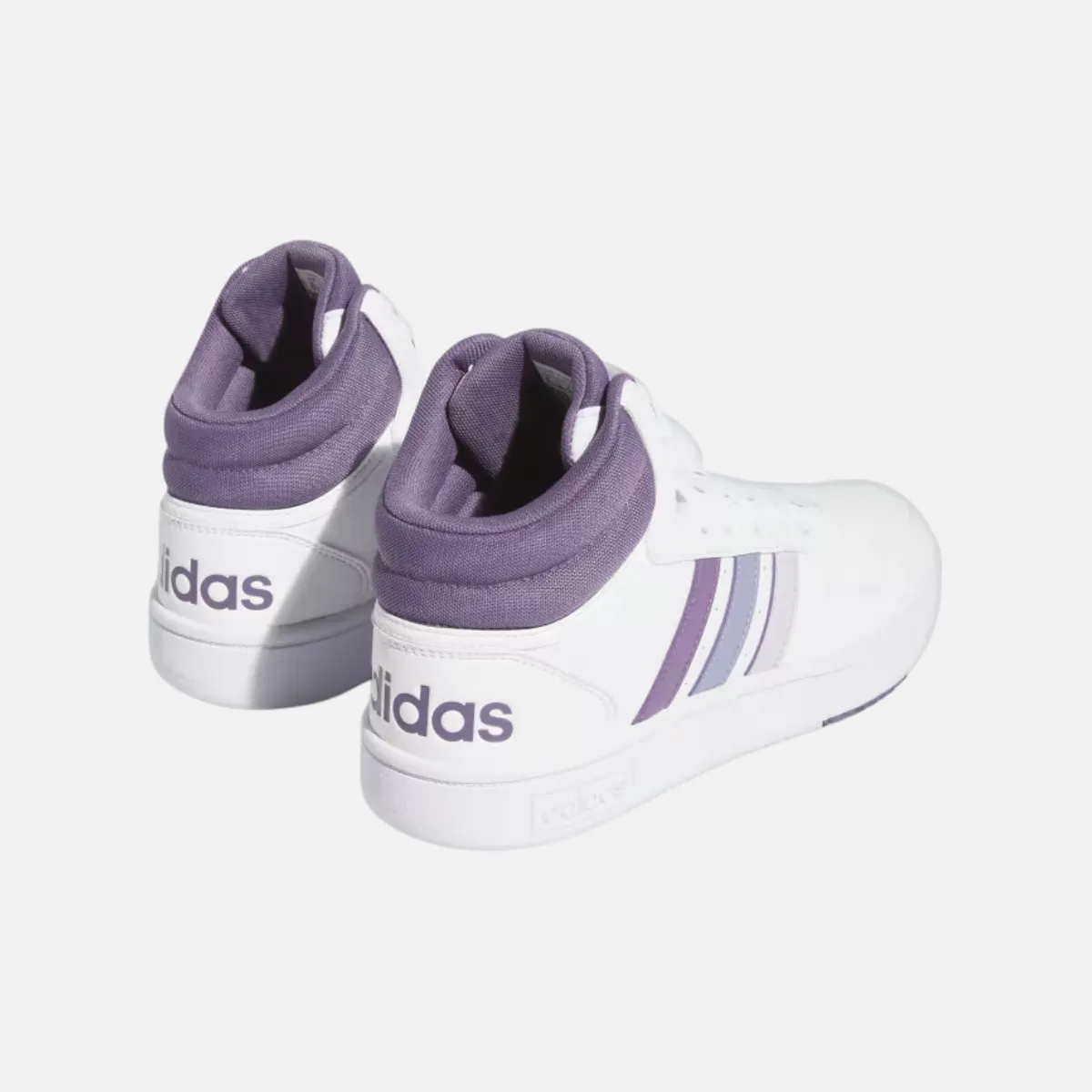 Adidas Hoops 3.0 Mid Women's Basketball Shoes -Cloud White/Silver Dawn/Silver Violet