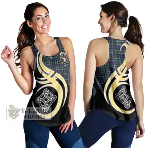 Allardice Tartan Women's Racerback Tanks with Family Crest and Celtic Symbol Style