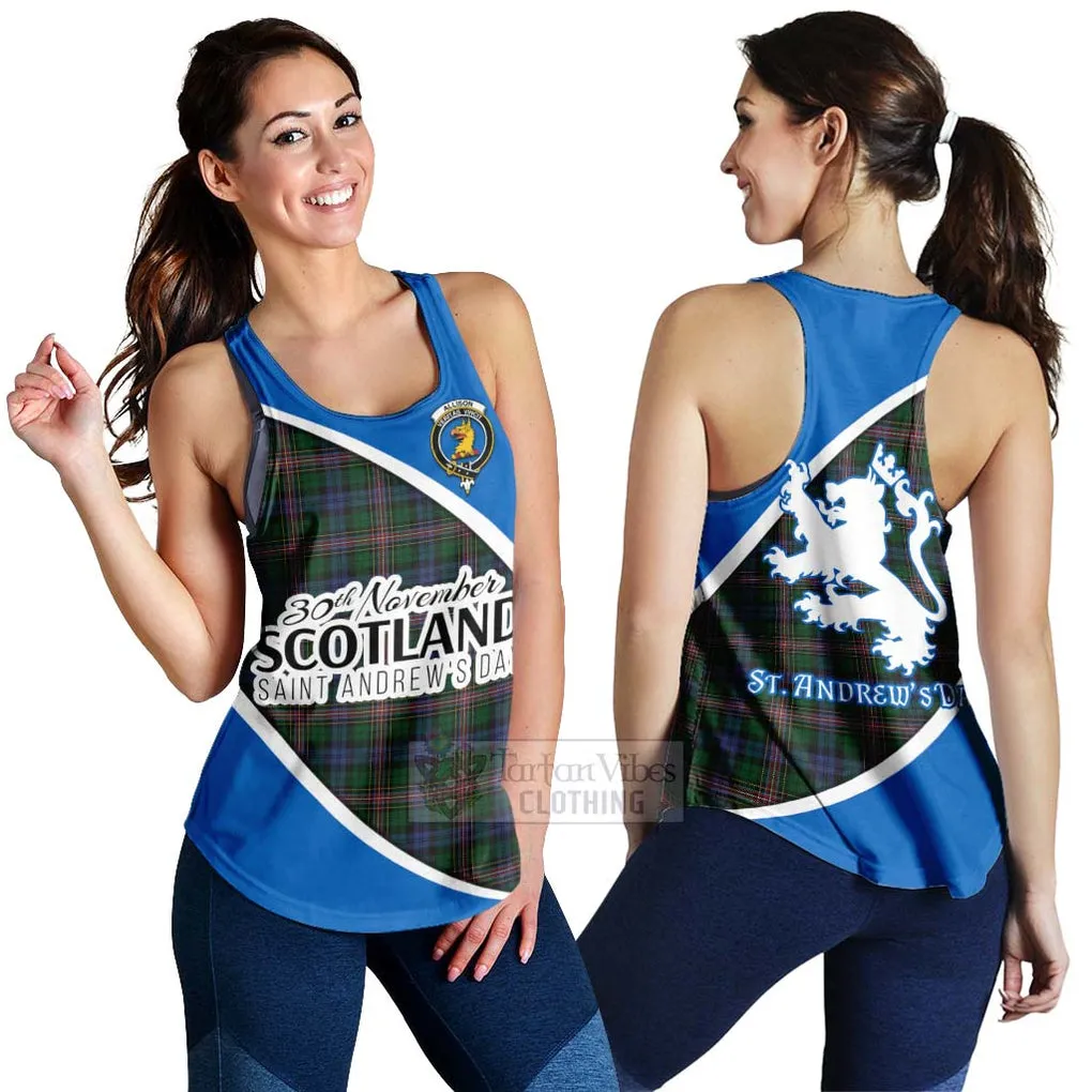 Allison Family Crest Tartan Women's Racerback Tanks Celebrate Saint Andrew's Day in Style