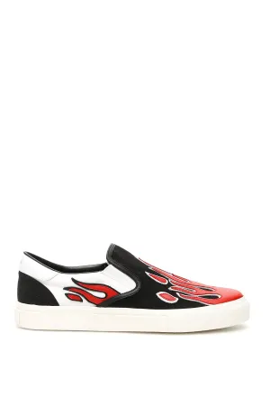 Amiri Flame Patch Slip On Sneakers