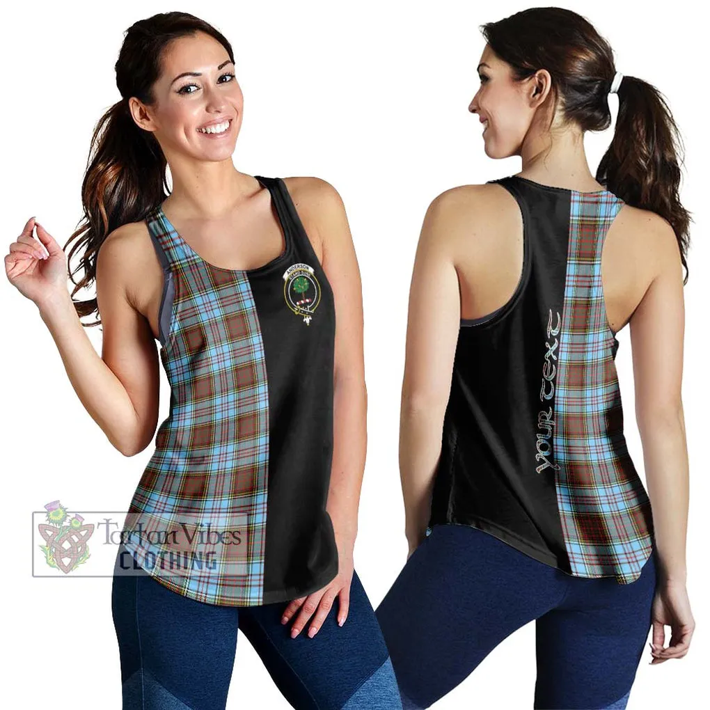 Anderson Ancient Tartan Women's Racerback Tanks with Family Crest and Half Of Me Style