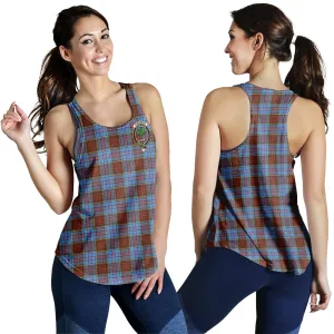 Anderson Modern Tartan Women Racerback Tanks with Family Crest