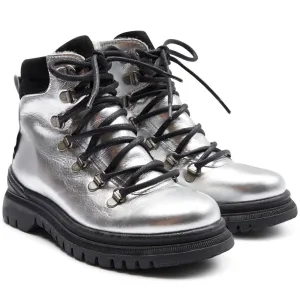 Angulus Tex Lace Boots With Zipper Silver/Black