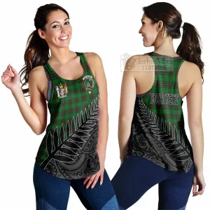 Anstruther Crest Tartan Women's Racerback Tanks with New Zealand Silver Fern Half Style