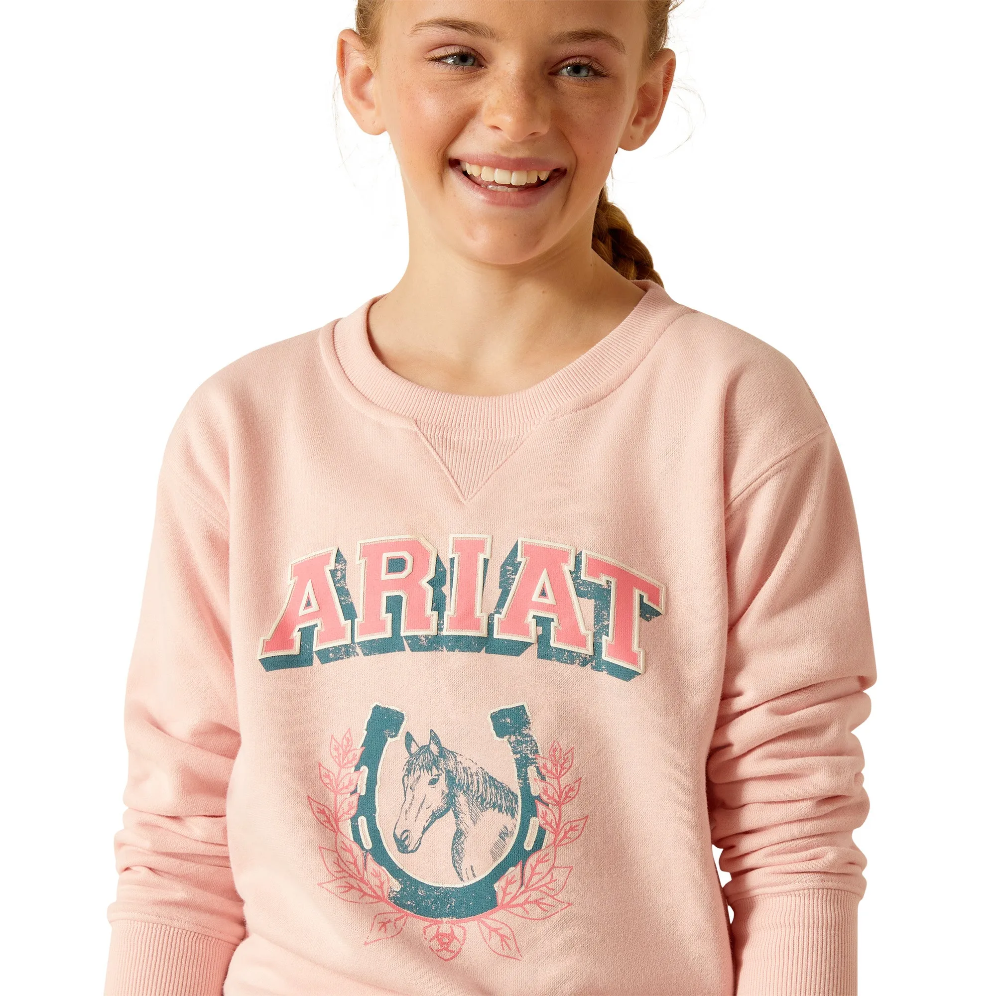 Ariat Girl's College Sweatshirt - Blushing Rose