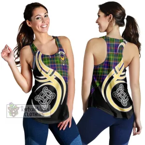 Arnott Tartan Women's Racerback Tanks with Family Crest and Celtic Symbol Style