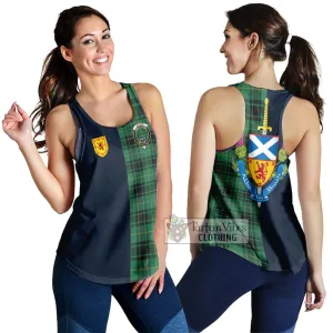 Arthur Ancient Tartan Women's Racerback Tanks Alba with Scottish Lion Royal Arm Half Style