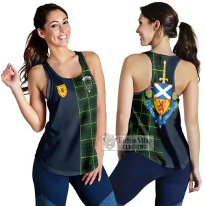 Arthur Modern Tartan Women's Racerback Tanks Alba with Scottish Lion Royal Arm Half Style