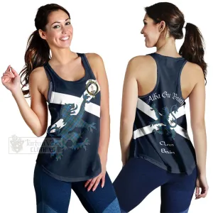 Bain Tartan Lion Rampant Women's Racerback Tanks  Proudly Display Your Heritage with Alba Gu Brath and Clan Name