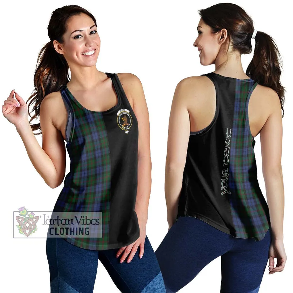 Baird Tartan Women's Racerback Tanks with Family Crest and Half Of Me Style