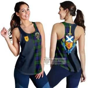 Bannatyne Tartan Women's Racerback Tanks Alba with Scottish Lion Royal Arm Half Style