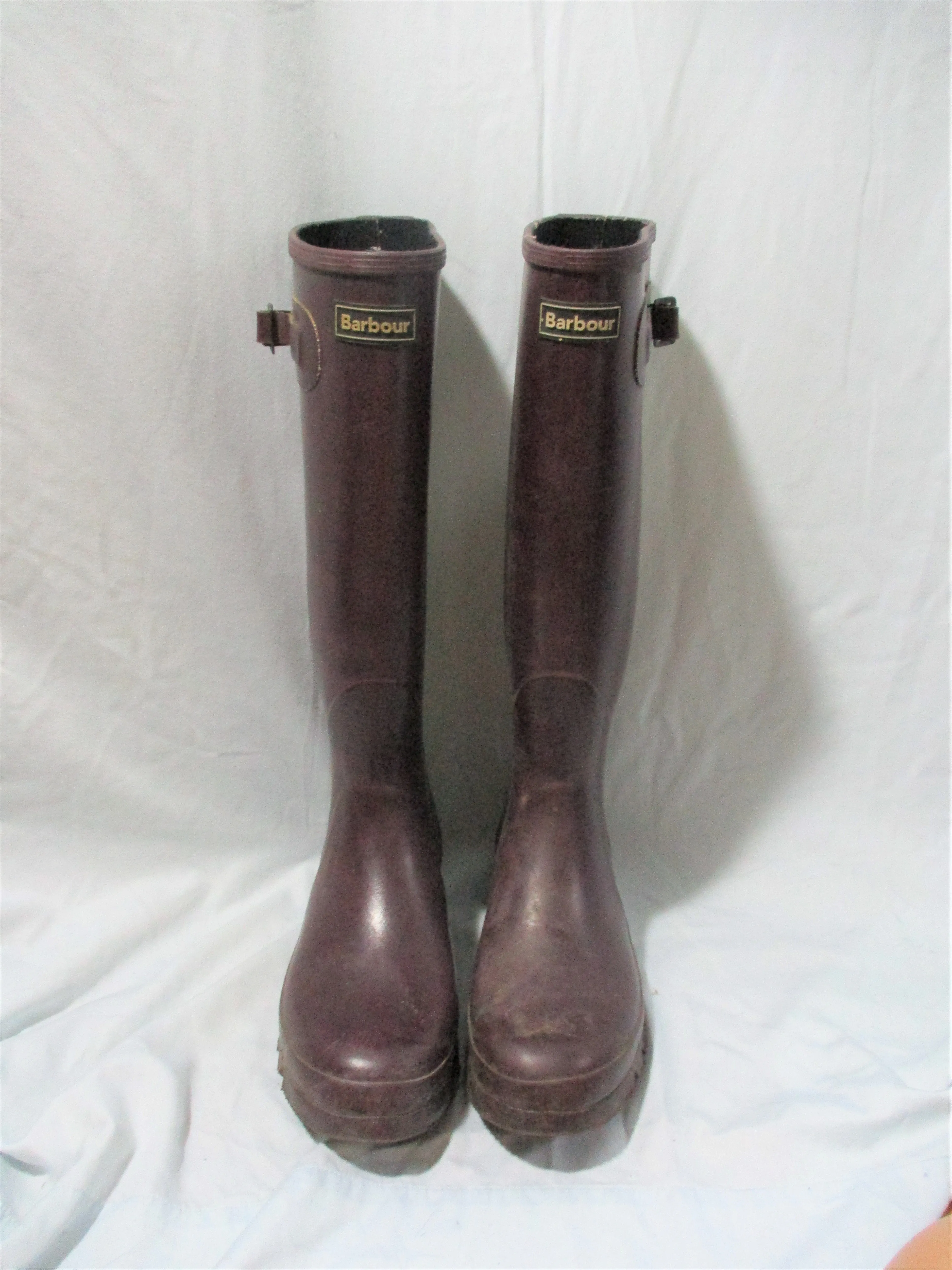 Barbour Bede Wellington Boots WATERPROOF RAINBOOT Rain 10 Wellies BURGUNDY RED