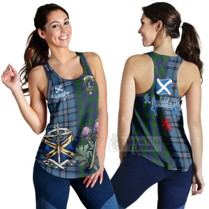 Barclay Tartan Women's Racerback Tanks Happy St. Andrew's Day Half Tartan Style