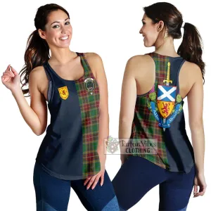 Baxter Tartan Women's Racerback Tanks Alba with Scottish Lion Royal Arm Half Style