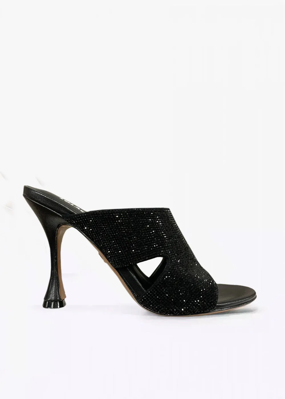 Beaded Cutout Heel - Black