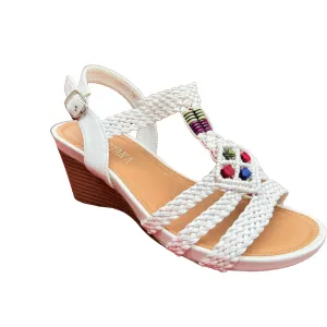 Beaded Wedge Sandal