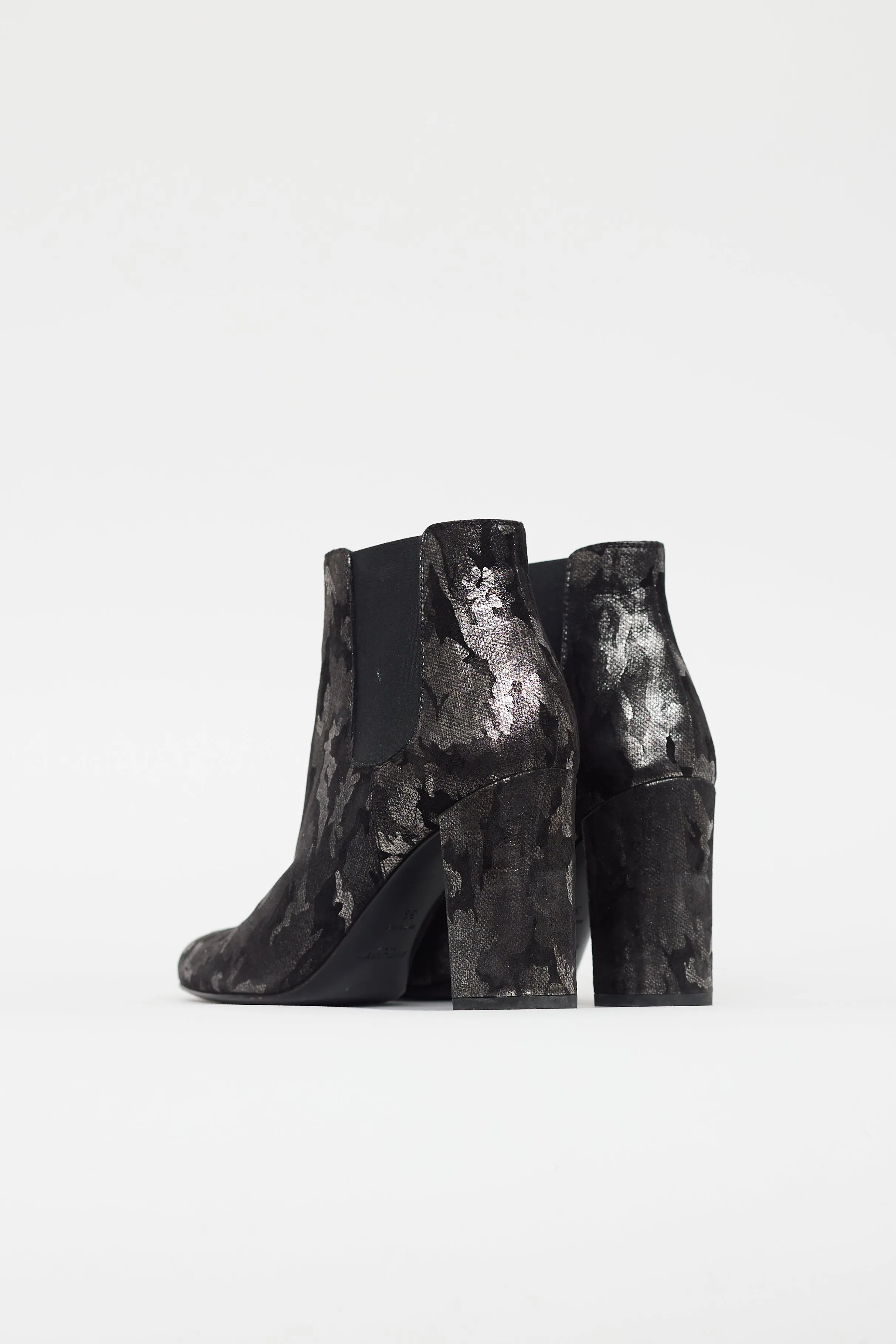 Black & Silver Camo Chelsea Boot