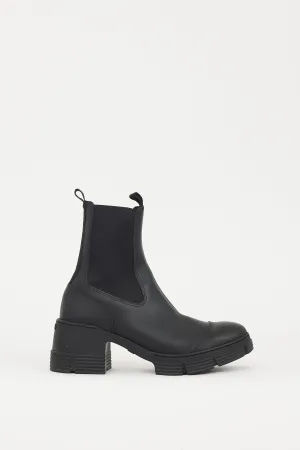 Black Rubber City Chelsea Boot