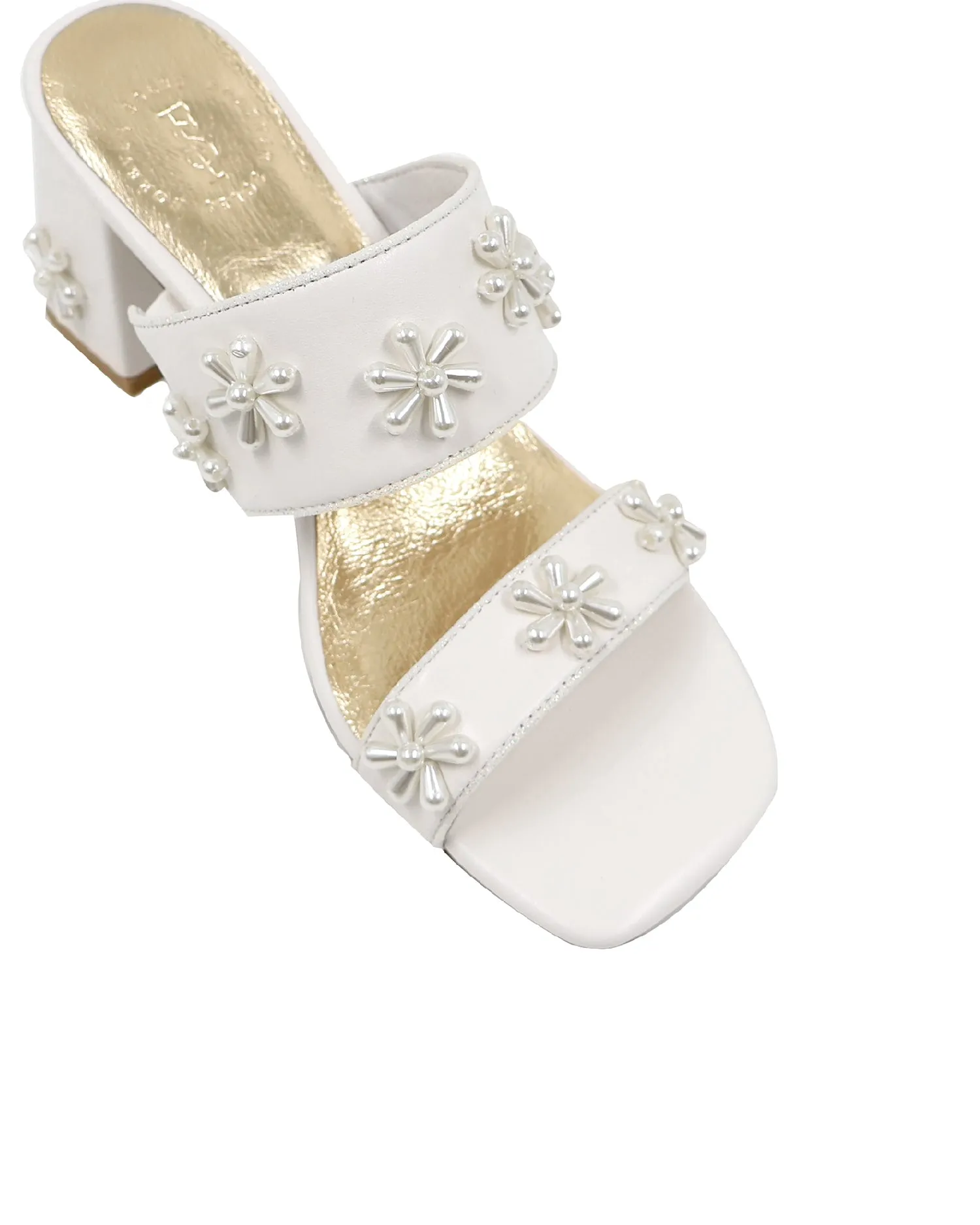 BLOOM MULES -  PEARL FLOWER IVORY BRIDAL SHOES