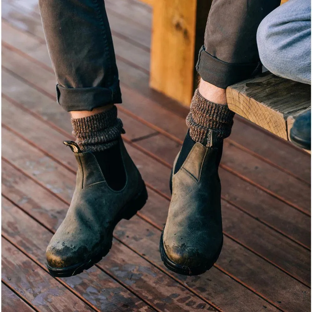 Blundstone 2052 Green Leather Chelsea Boots Olive Khaki Classic Slip On