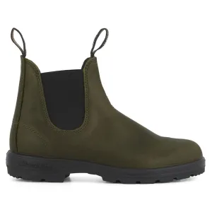 Blundstone 2052 Green Leather Chelsea Boots Olive Khaki Classic Slip On