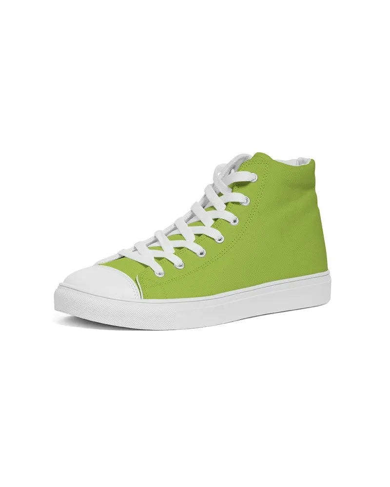 Bright Warm Green Women's High-top Canvas Sneakers | Women's | Bright Pure Warm Green | C38M0Y100K0