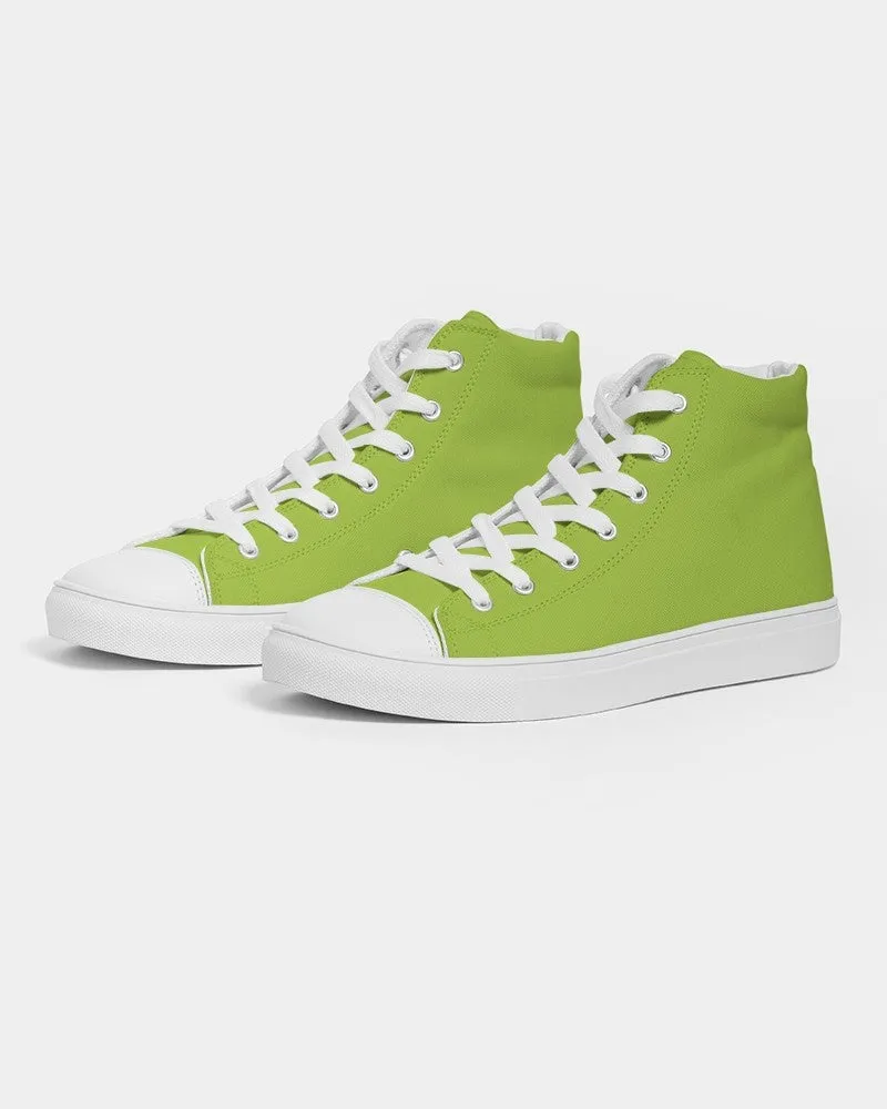 Bright Warm Green Women's High-top Canvas Sneakers | Women's | Bright Pure Warm Green | C38M0Y100K0