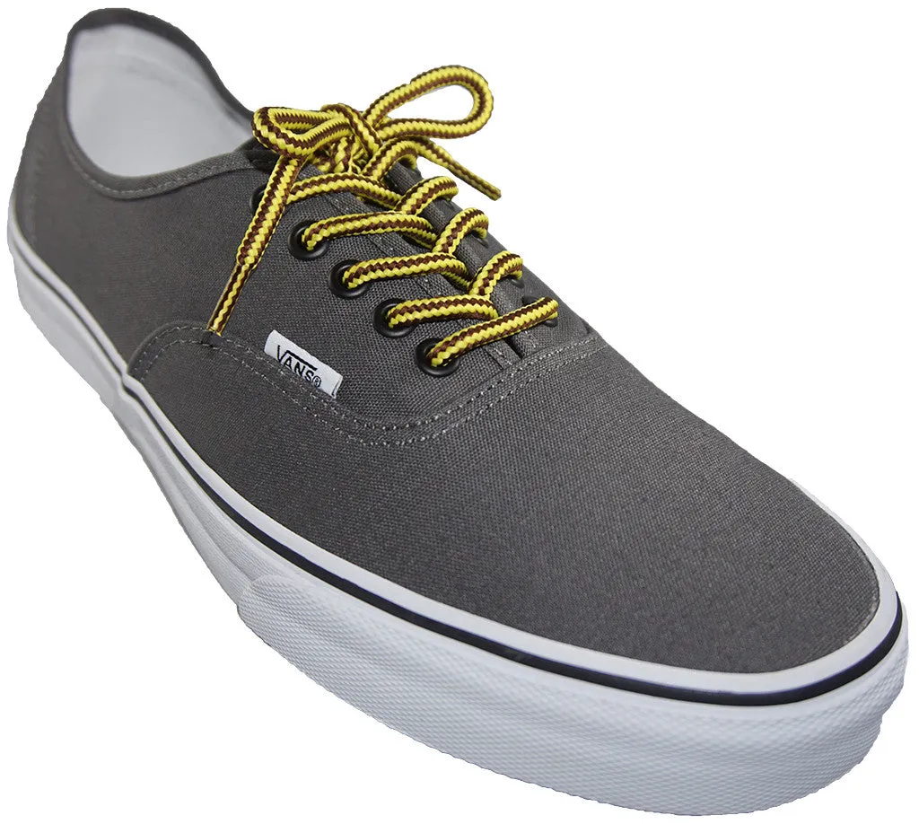 [Bright Yellow / Bitter Chocolate] 35-36" Round Hiking Shoelaces for Vans