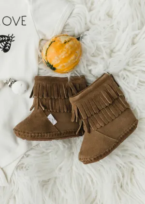 Brown Moccasin Baby Booties - FINAL SALE