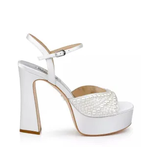 Bryleigh - Pearl Embellished Platform Sandal - Soft White