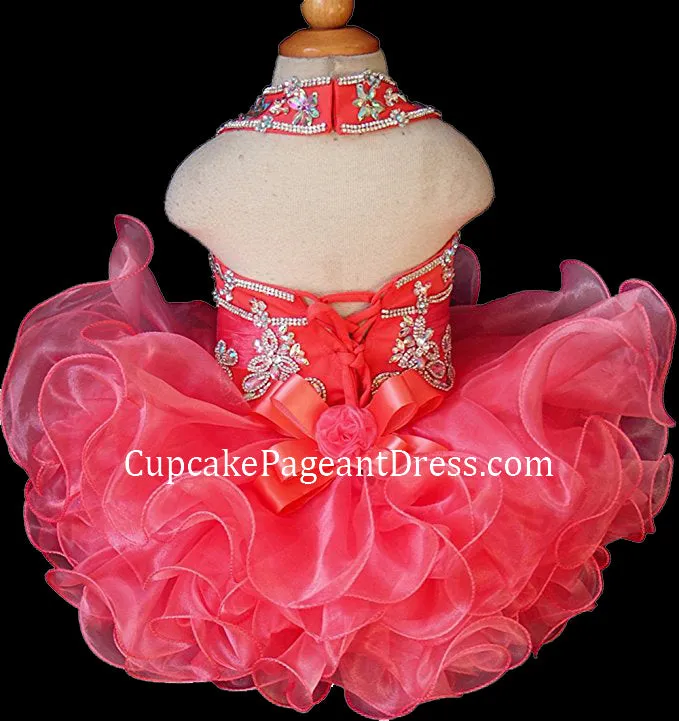 Custom Made Beaded Bodice Little Girls/Baby Girl Glitz Pageant Dress