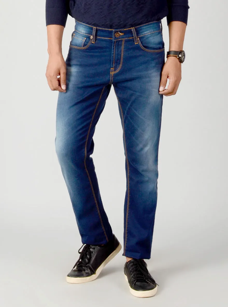 Dark Blue Washed Slim Fit Jeans | JadeBlue