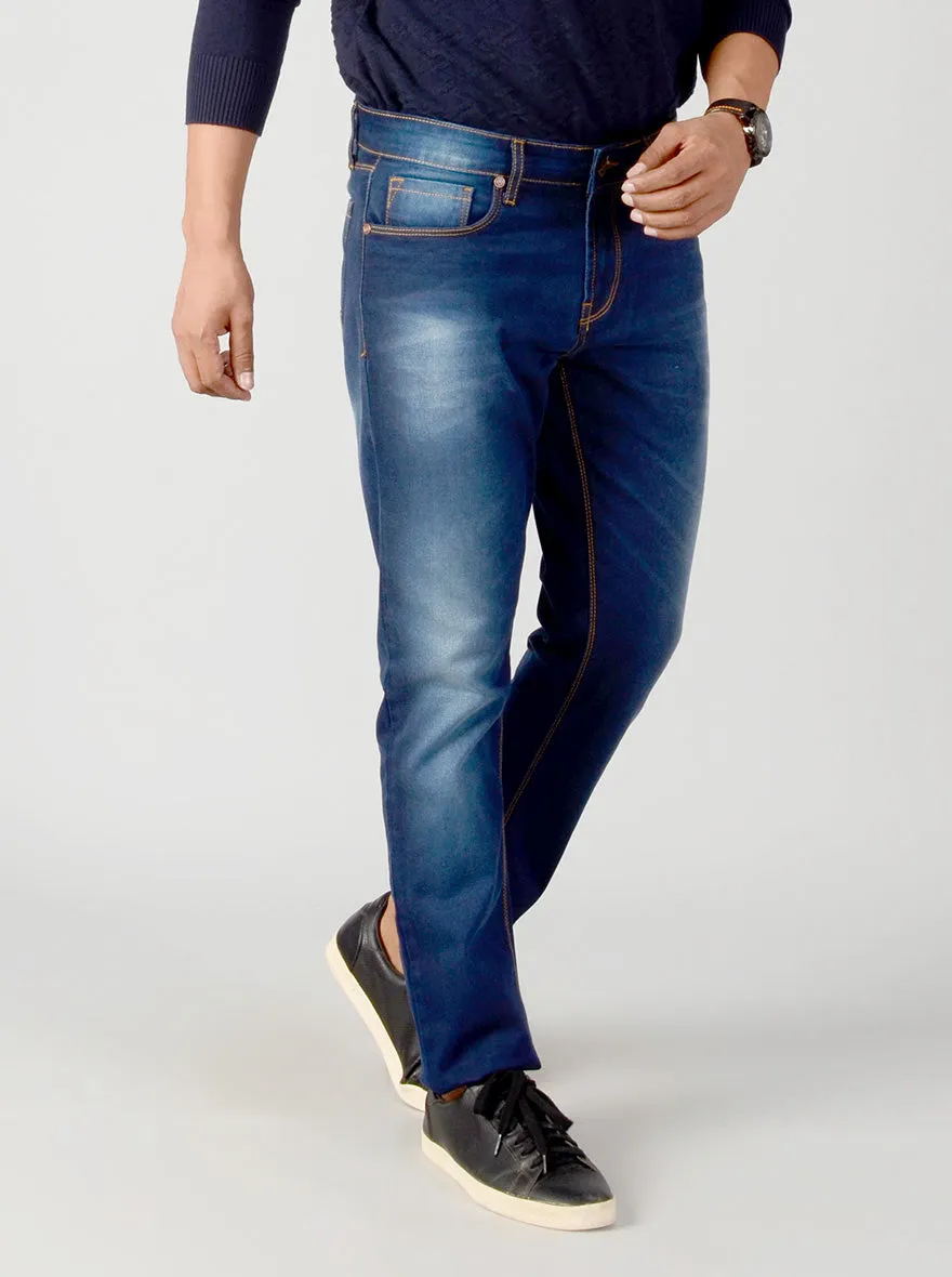 Dark Blue Washed Slim Fit Jeans | JadeBlue