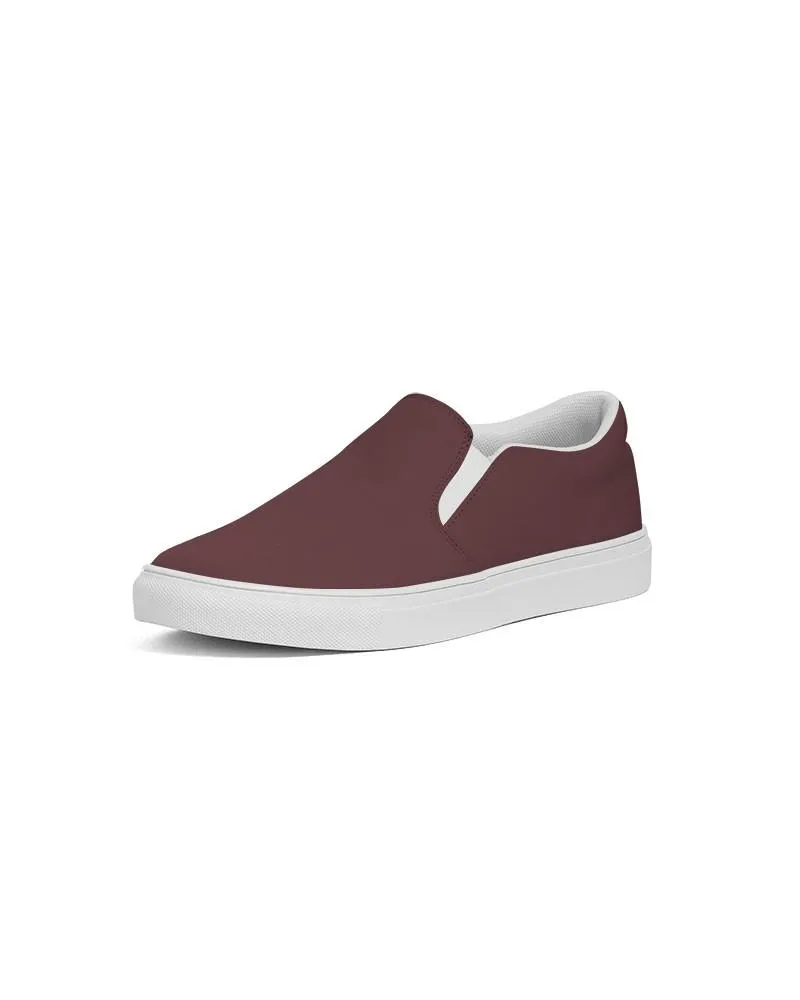 Dark Pink Brown Slip-On Canvas Sneakers | Women's | Dark Pastel Pink Brown | C0M60Y30K80