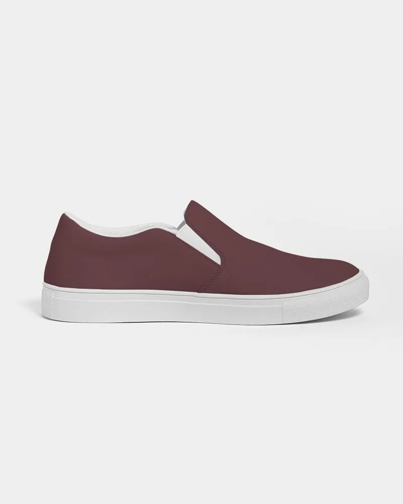 Dark Pink Brown Slip-On Canvas Sneakers | Women's | Dark Pastel Pink Brown | C0M60Y30K80