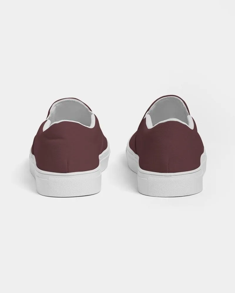 Dark Pink Brown Slip-On Canvas Sneakers | Women's | Dark Pastel Pink Brown | C0M60Y30K80