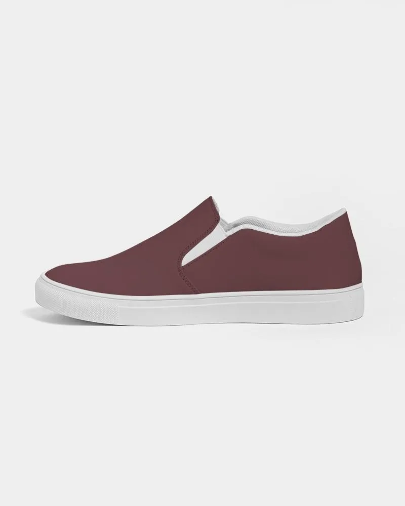 Dark Pink Brown Slip-On Canvas Sneakers | Women's | Dark Pastel Pink Brown | C0M60Y30K80