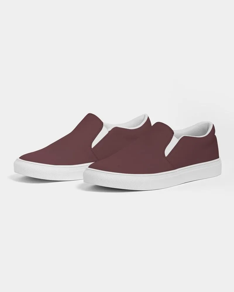 Dark Pink Brown Slip-On Canvas Sneakers | Women's | Dark Pastel Pink Brown | C0M60Y30K80