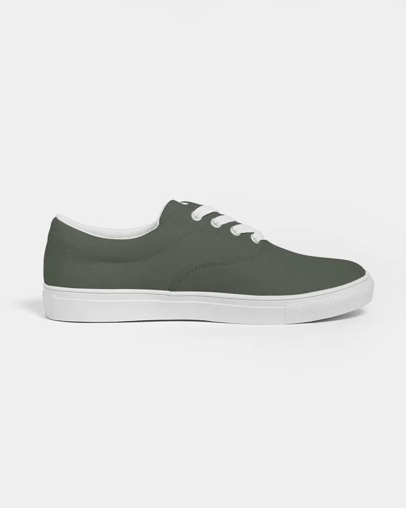 Dark Warm Green Women's Canvas Sneakers | Women's | Dark Pale Pastel Warm Green | C15M0Y30K80