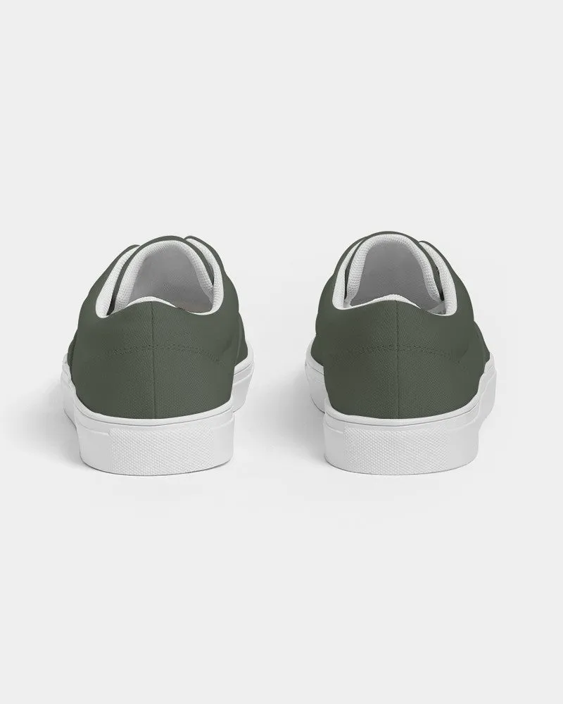 Dark Warm Green Women's Canvas Sneakers | Women's | Dark Pale Pastel Warm Green | C15M0Y30K80