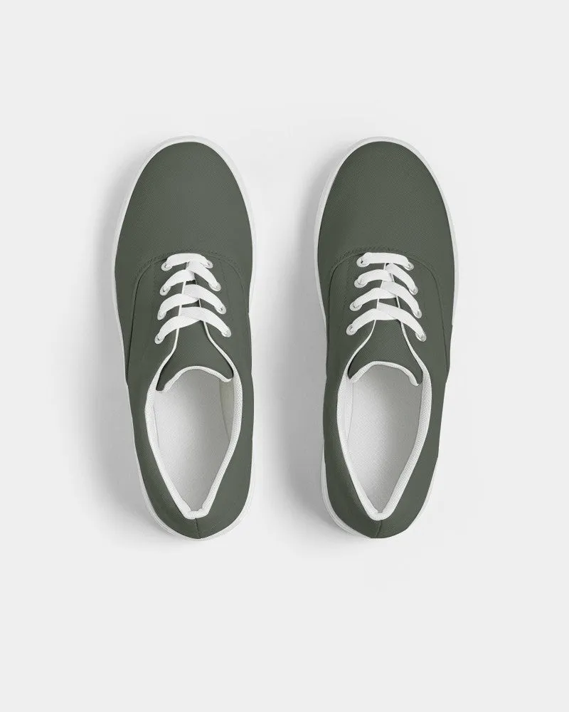 Dark Warm Green Women's Canvas Sneakers | Women's | Dark Pale Pastel Warm Green | C15M0Y30K80