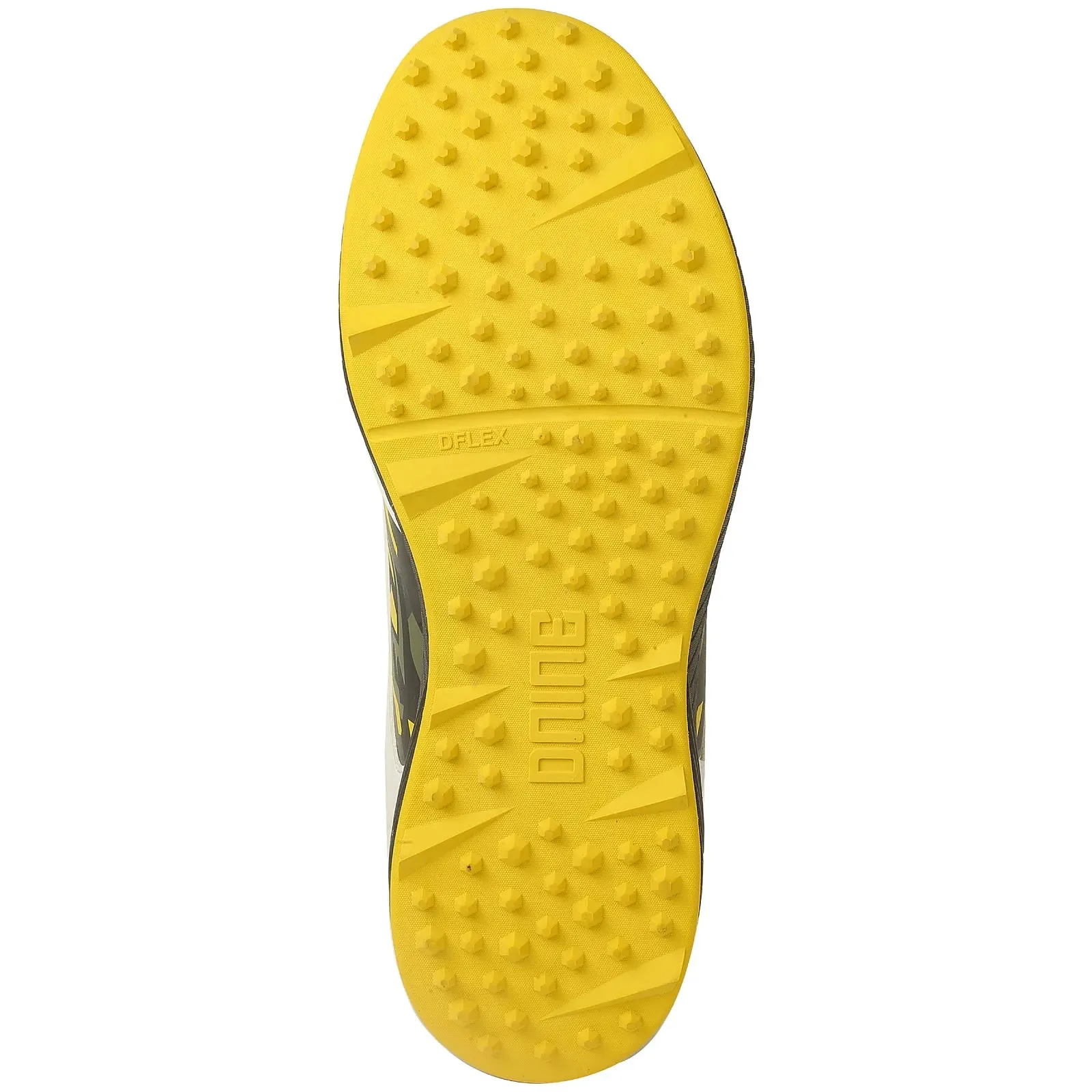 DNINE Polyurethane (PU) Prince-1 Yellow/Black Cricket Rubber Spike Shoes