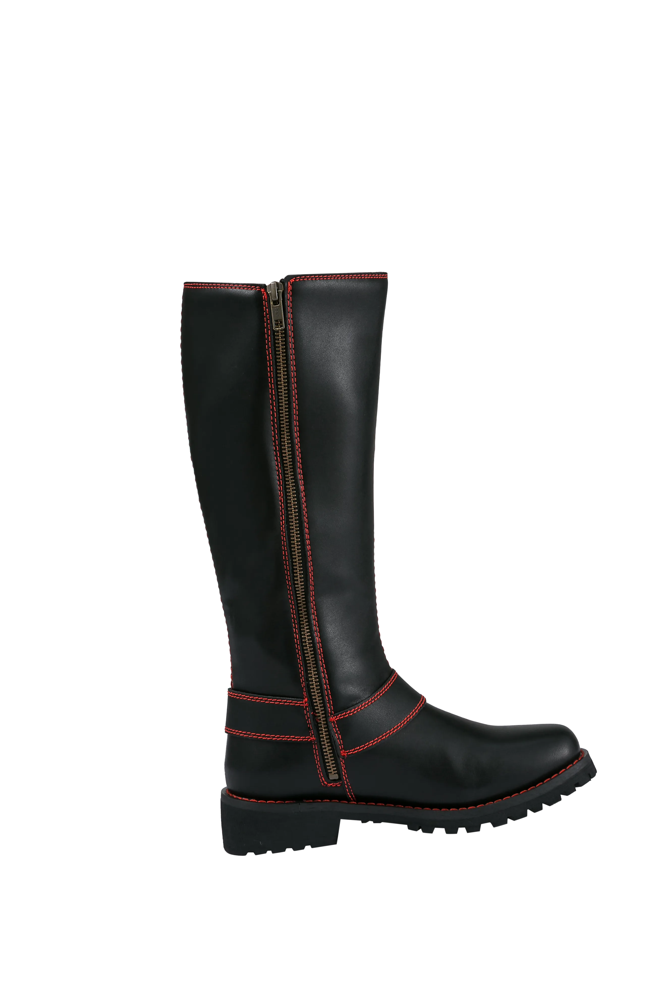 Dream Apparel® Women Biker Long Boots with Red Laces