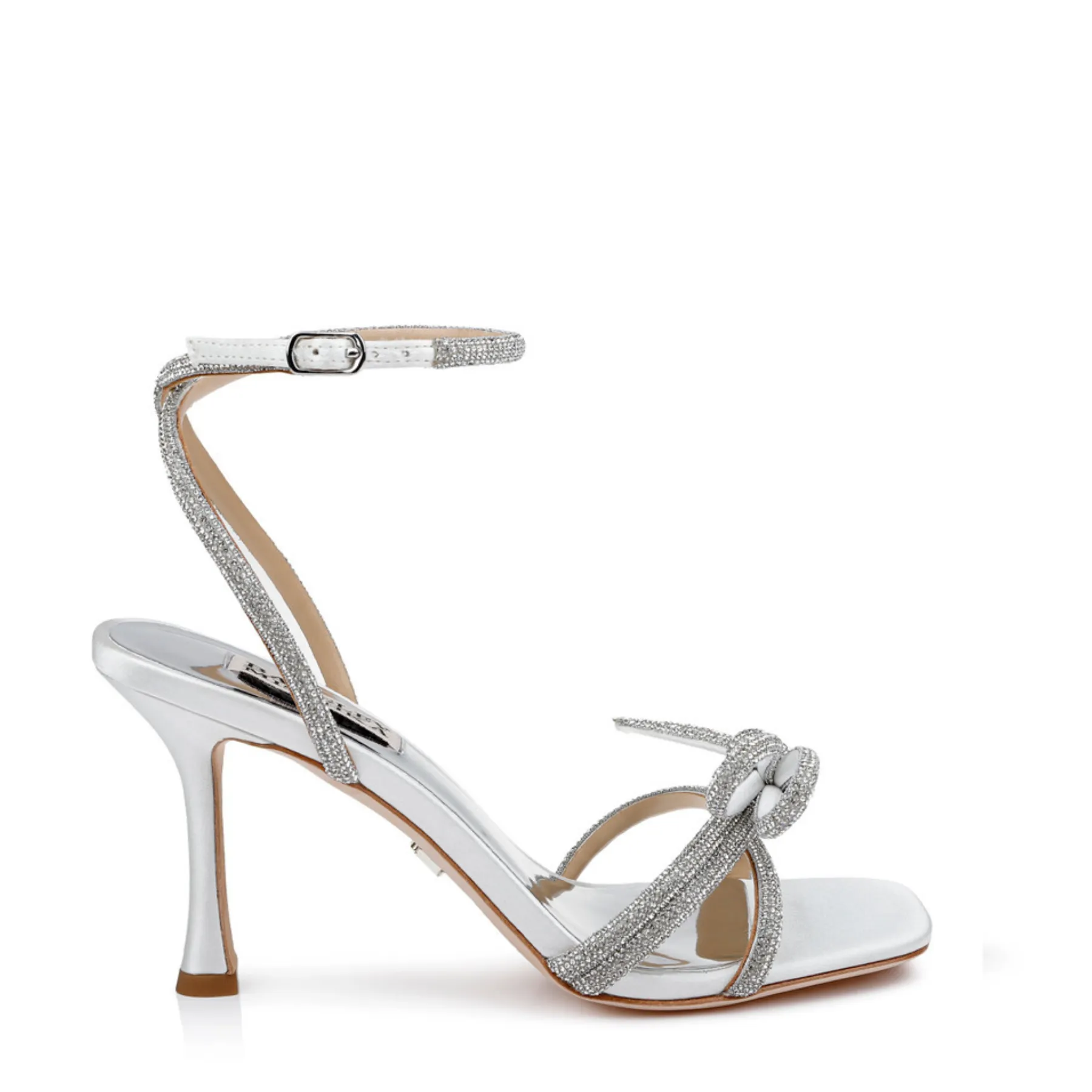 Effie - Crystal Strappy Bow Stiletto Heels - White